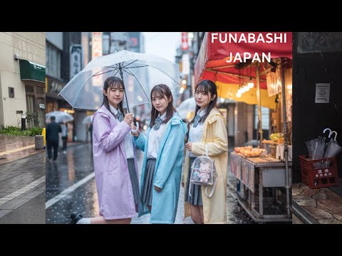 Rainy Day in Funabashi Japan near Tokyo