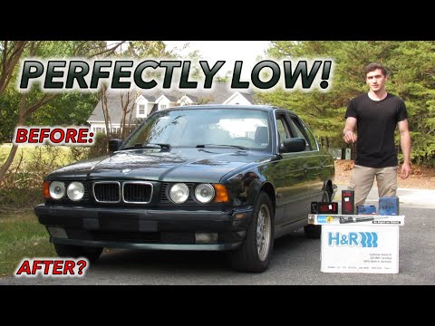 Lowering My E34 On OE Sport Suspension! | Strut/Shock replacement DIY + H&R OE Sport Springs