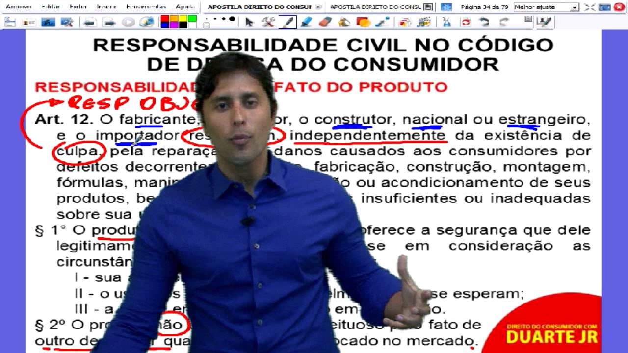 Direito do Consumidor – Responsabilidade Civil no CDC Parte I - Prof. Duarte Jr. - Aula 06/14.