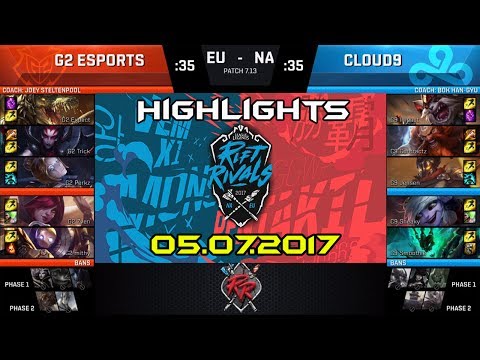 G2 Zven (Xayah) vs C9 Sneaky (Tristana) Highlights | Rift Rivals EU & NA 2017 Day 1