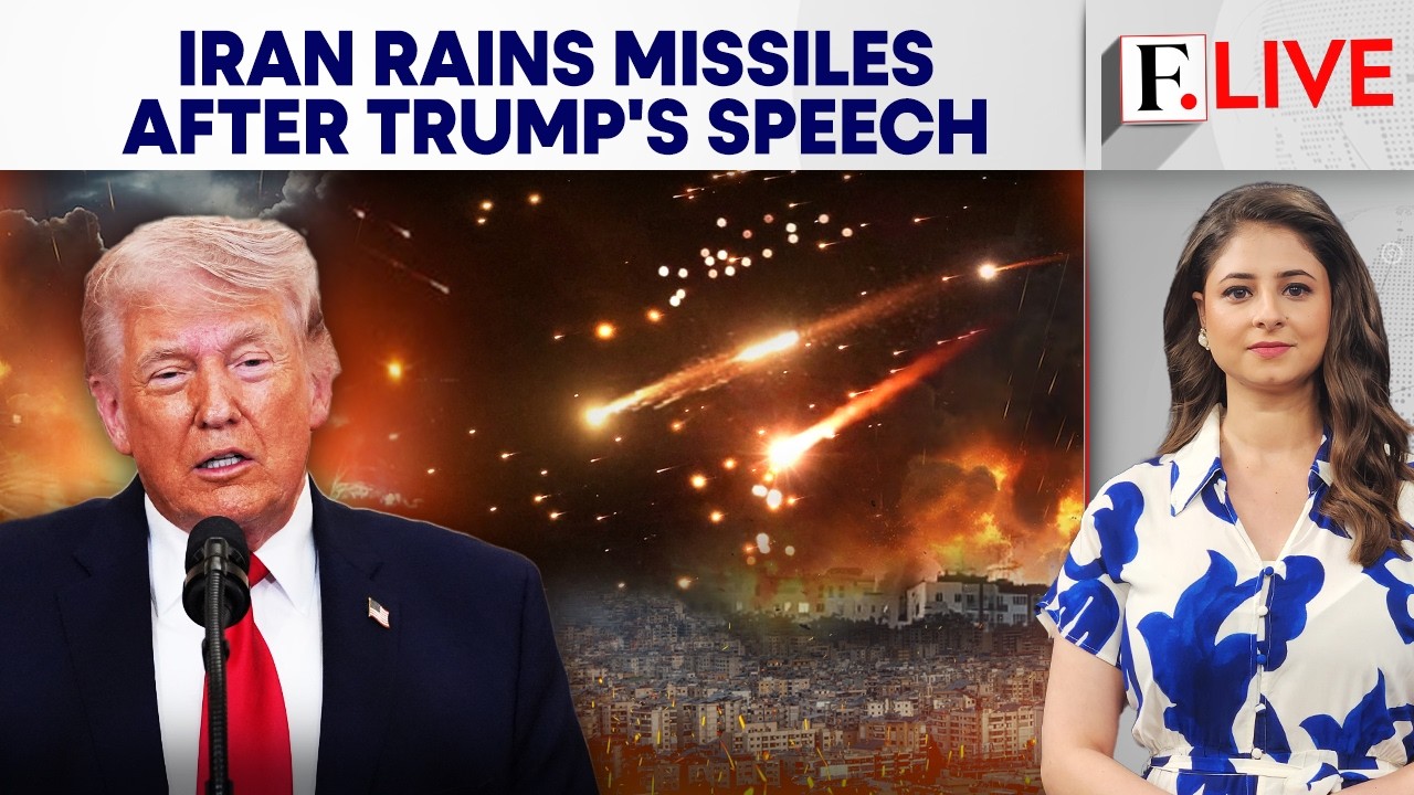 Iran Targets Israel: Missiles Fly over Tel Aviv After Trump's Wartime Address | Firstpost Live