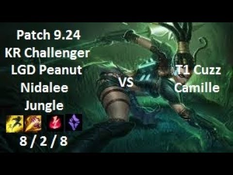 LGD Peanut - Nidalee Jungle vs Camille - T1 Cuzz - KR Challenger 1048 LP