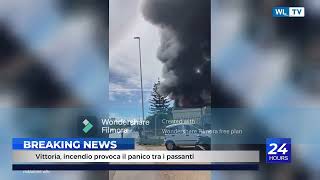 Vittoria, incendio provoca il panico tra i passanti