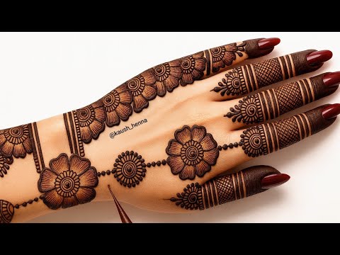 Very simple unique style mehndi design for back hand|new easy mehndi design 2025 | mehandi designs|