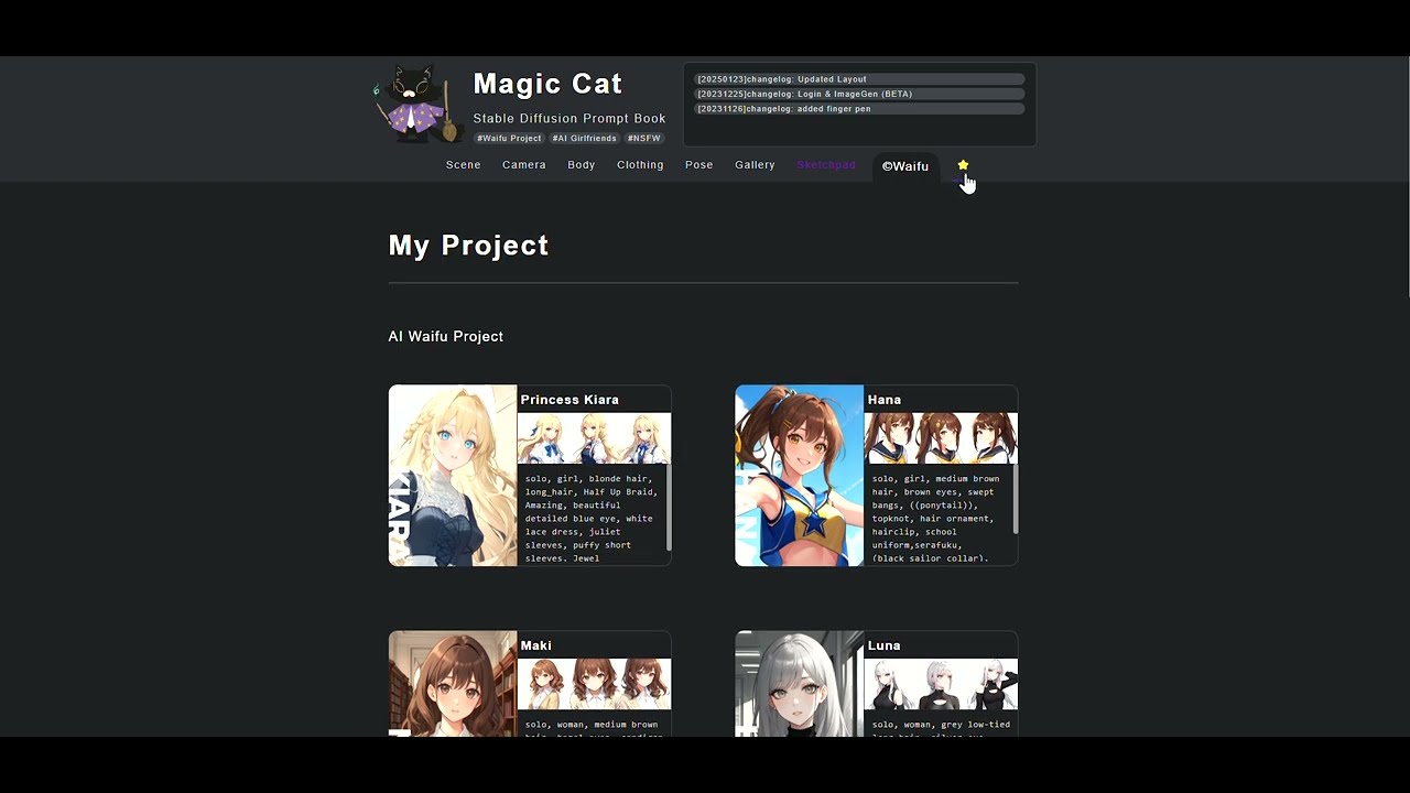 Magic Cat - Stable Diffusion Prompt Book (https://magic-cat.vercel.app/)