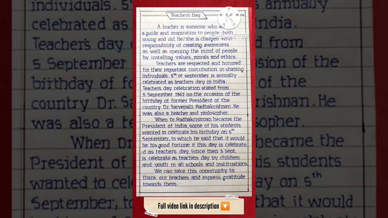 best essay on teachers day | teachers day essay