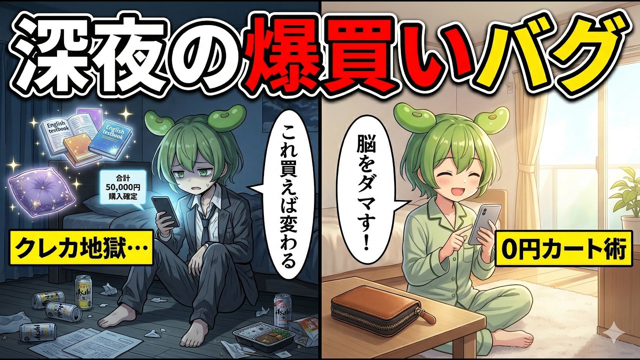 【脳科学】深夜の謎の爆買いで自己嫌悪…。意志力ゼロの限界社会人を救う最強の『散財防衛ハック』【ずんだもん＆ゆっくり解説】