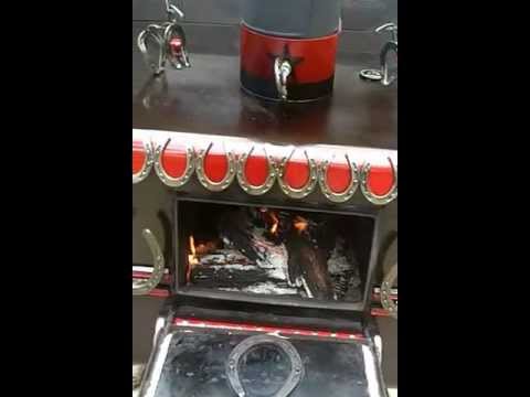 Reconditioned antique earth wood stove