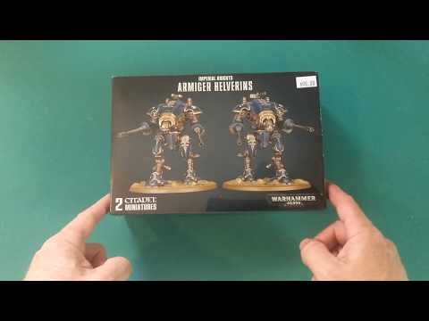 UNBOXING Imperial Knight Armiger Helverin. Warhammer 40k.