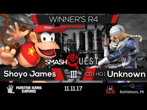 SmashQuest 3 - Shoyo James (Diddy Kong) vs. CD | HQ | Unknown (Sheik) - Winner's R4