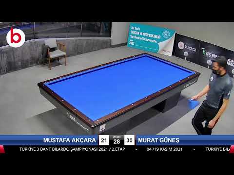 MUSTAFA AKÇARA & MURAT GÜNEŞ Bilardo Maçı - 2021 TÜRKİYE ŞAMPİYONASI 2.ETAP-8.TUR