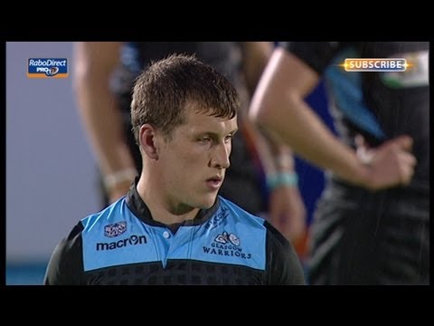 Mark Bennett Penalty from halfway equalises - Glasgow Warriors v Cardiff Blues 6th Sept 2013
