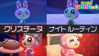 【あつ森ルーティン】島のアイドル クリスチーヌのナイトルーティン【クリスチーヌ】