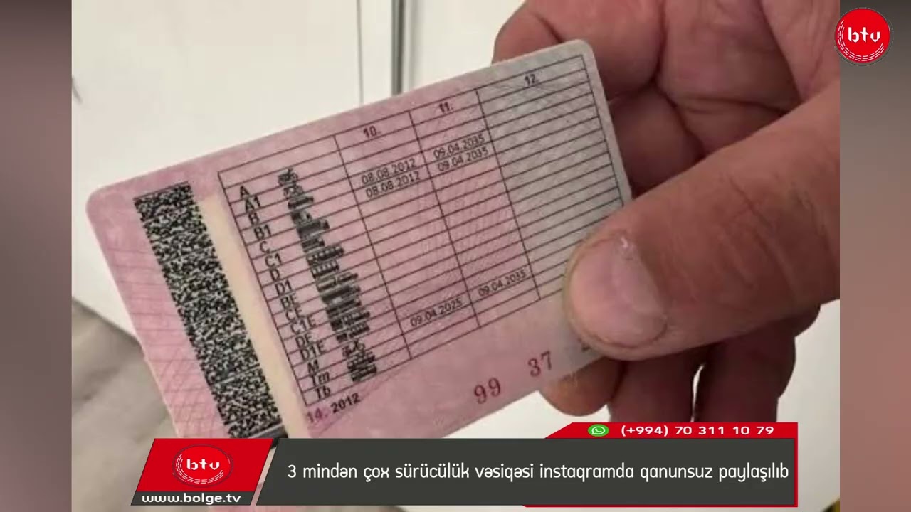 3 mindən çox sürücülük vəsiqəsi instaqramda qanunsuz paylaşılıb