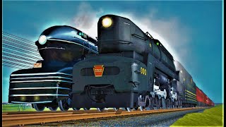 HEAD TO HEAD! - Pennsylvania Railroad / PRR S1 vs T1 (Trainz)