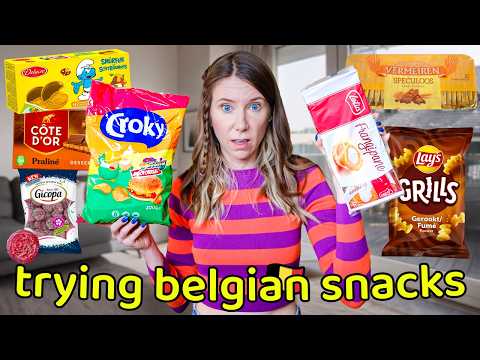 We Rated Popular Snacks from Belgium 🇧🇪 (americans try belgian snacks)