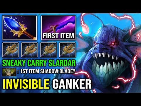 INVISIBLE Carry Slardar 1st ITEM Shadow Blade Sneaky Ganker EZ Counter Everyone Dota 2