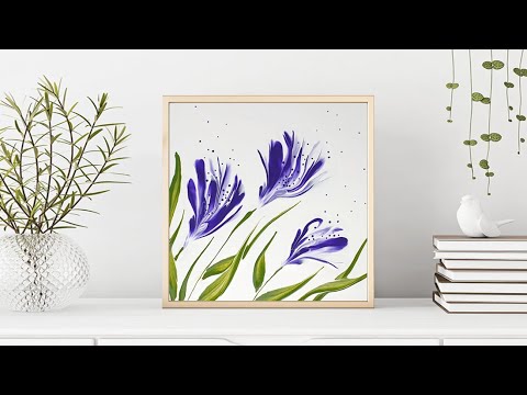 (437) Easy & quick painting ideas | Windy flowers | Fluid Acrylic for beginners | Designer Gemma77