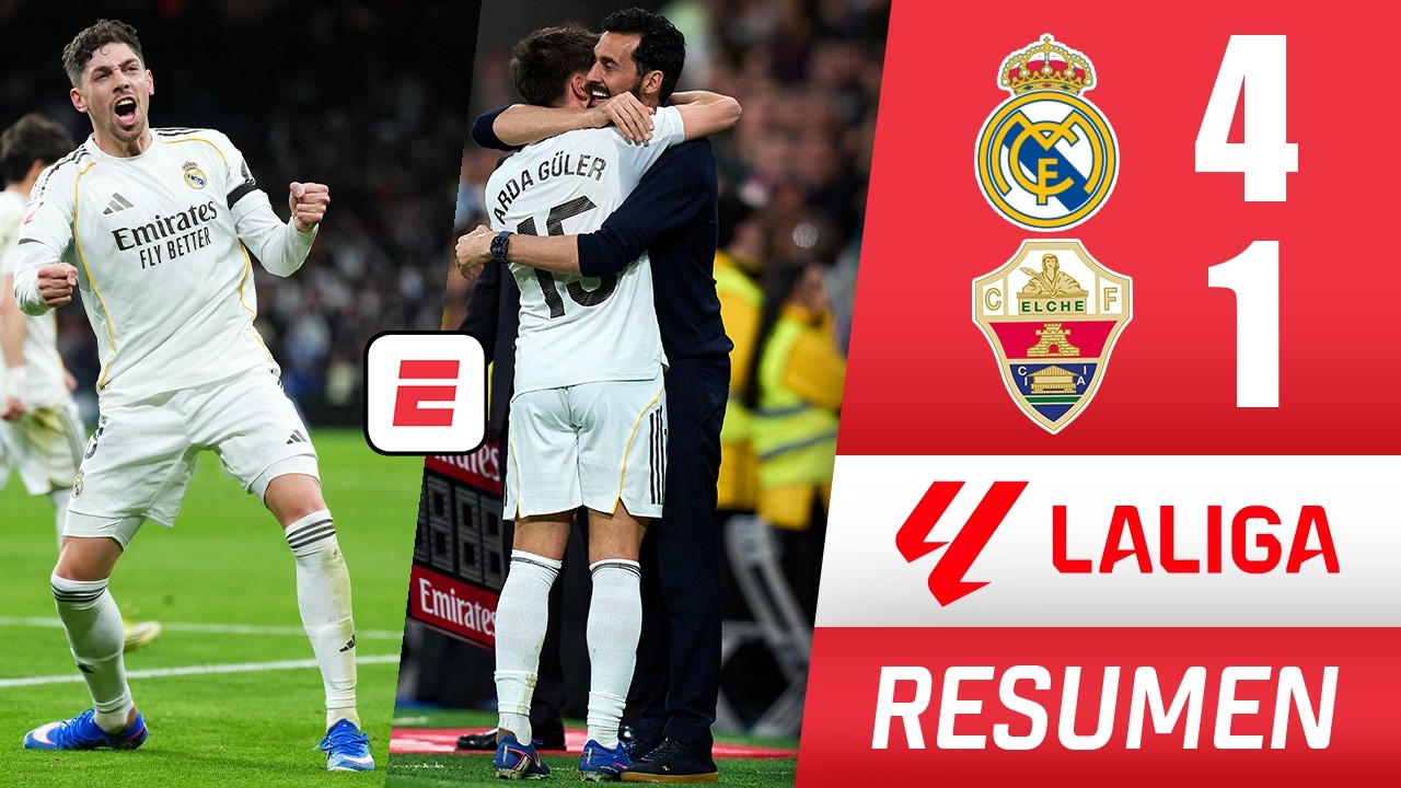REAL MADRID apaleó al ELCHE y presiona en la cima a BARCELONA. Golazos de VALVERDE y GÜLER | La Liga
