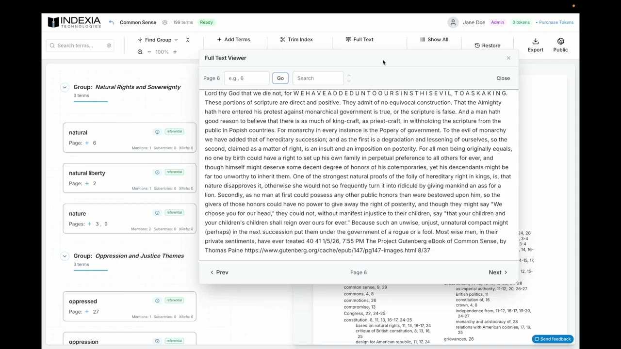 Text Viewer & Page Navigation