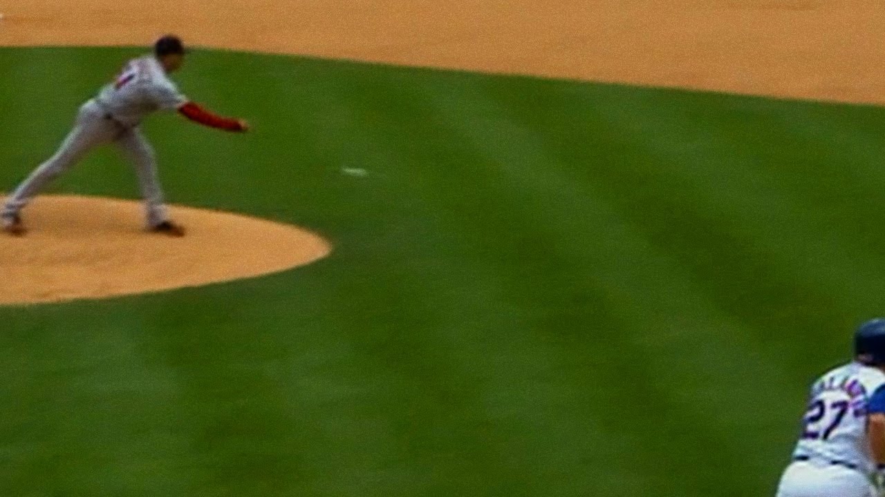 Pitcher Julian Tavarez rolls it to first to record the out!