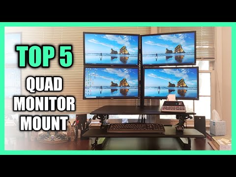 Pholiten Quad Monitor Mount for 13-32 Inch Screens, Fully Adjustable 4 Monitor Stand with Swivel, Tilt, Rotation, Clamp & Grommet Base Kit,75 * 75MM/100 * 100MM Vesa Stand, Max Load 22lbs video review thumbnail