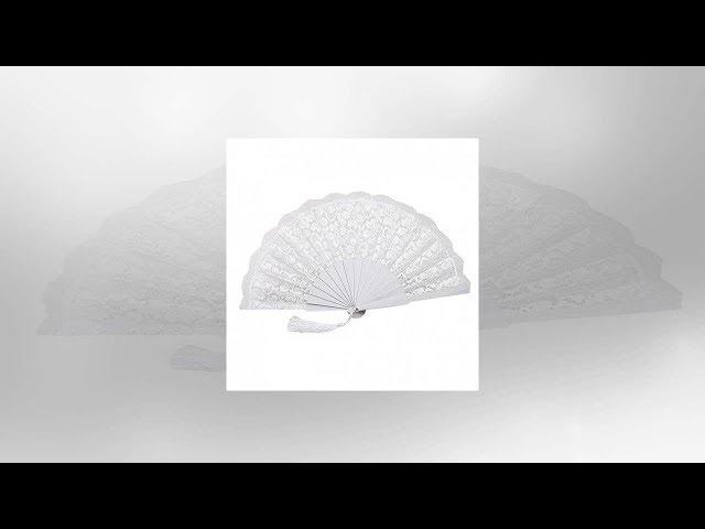 Vídeo relacionado con Guyode Abanico Blanco, Encaje Abanicos Personalizados, Plástico Abanicos Originales, Duradero Abanico Pequeño, Estampado Dorado Abanicas de Boda para Bailes y Espectáculos de Bodas