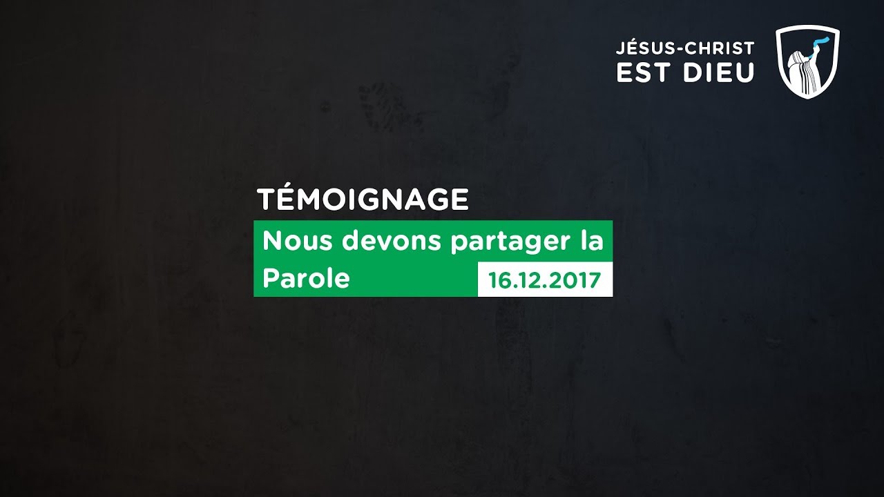 Thumbnail of video: Nous devons partager la Parole