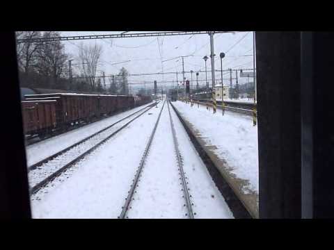 Odjezd vlakem Ex 145 Landek ze stanice Zábřeh na Moravě