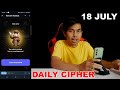 Hamster Kombat Daily Cipher Today 18 July