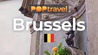 Walking in BRUSSELS / Belgium 🇧🇪- Rainy Summer Evening Tour - 4K 60fps (UHD)