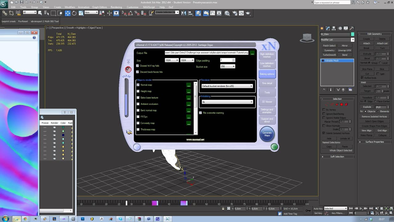 xNormal - Baking Normal maps for 3ds Max & Troubleshooting