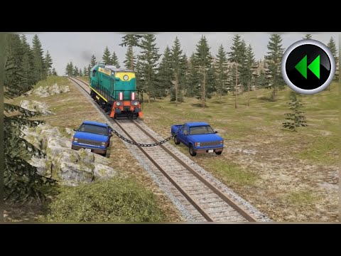 Reverse Trains vs Chain - BeamNG Drive