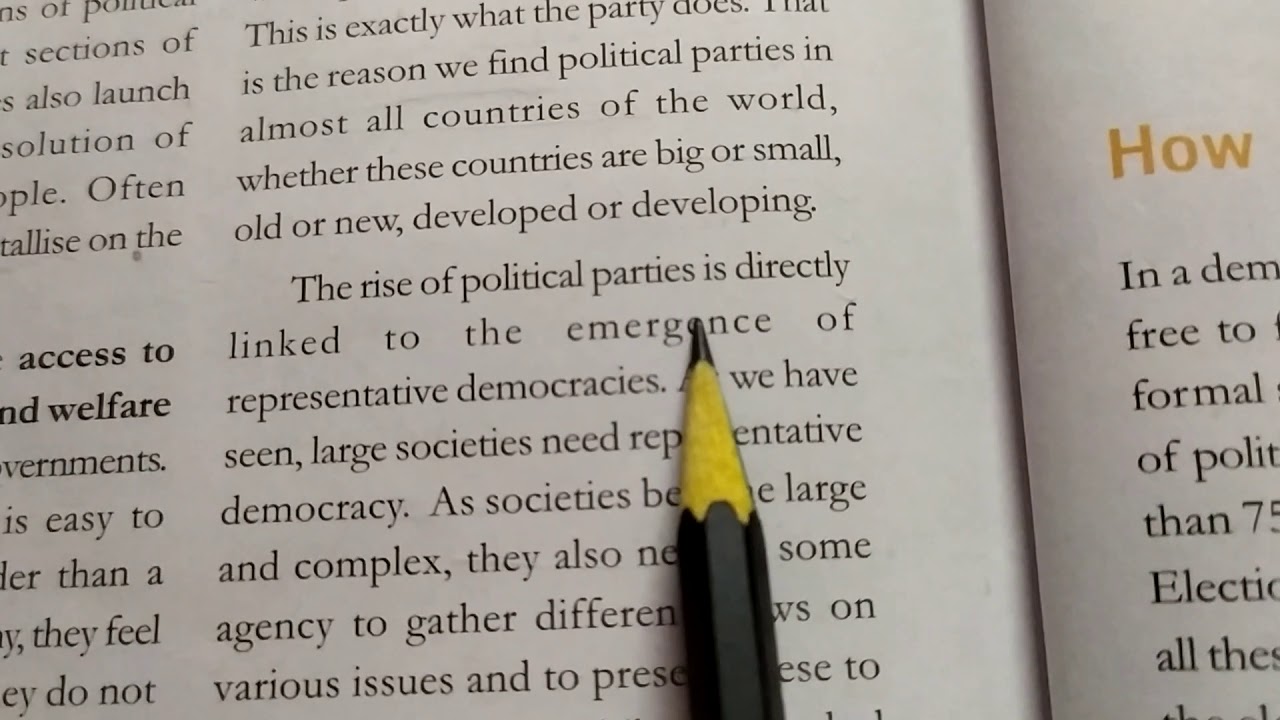 Necessity of having Political Parties.