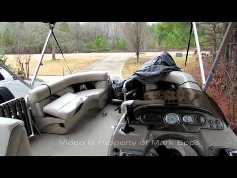 Double Bimini Top Pontoon Boat