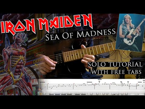 How to play Adrian Smith's solos #40 Sea Of Madness (with tablatures and backing tracks)