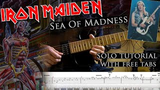 How to play Adrian Smith&#39;s solos #40 Sea Of Madness (with tablatures and backing tracks)