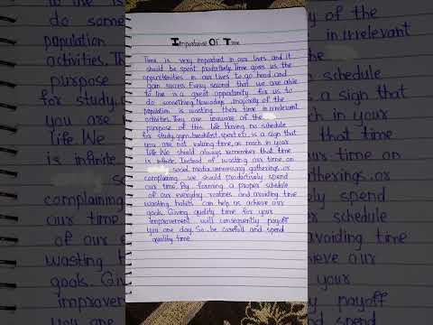 | Importance of time | #paragraph writing