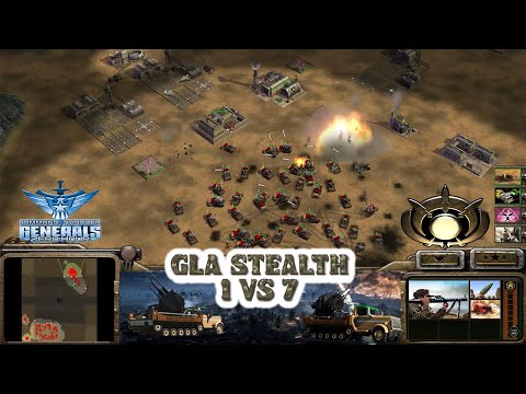 GLA Stealth General - Command Conquer Generals Zero Hour - 1 vs 7 China Infantry Generals Gameplay