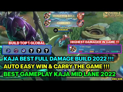 KAJA TOP 1 GLOBAL BUILD 2022 - KAJA FULL DAMAGE BUILD 2022 !! GAMEPLAY & TUTORIAL KAJA MID LANE 2022