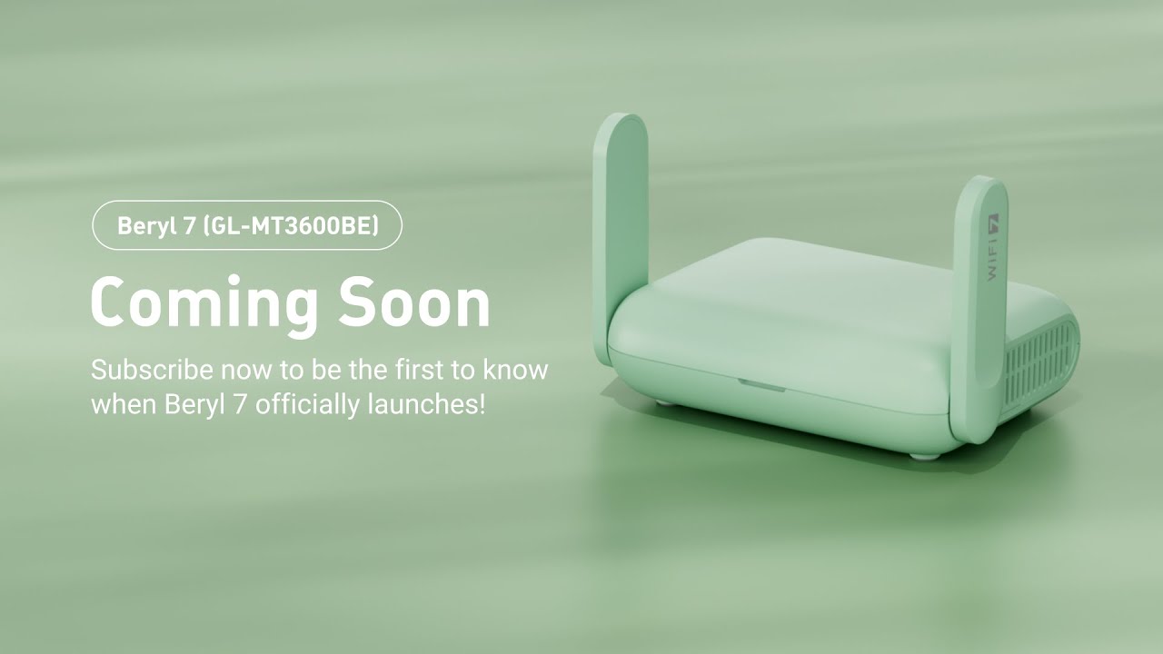 oming Soon: Beryl 7 (GL-MT3600BE) | BE3600 Dual-band Wi-Fi 7 Travel Router