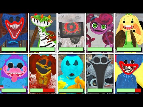 Poppy Playtime Chapter 1-4 - All BOSSES in Bright Mode With Healthbars