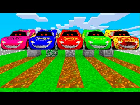 choose the right grave SCARY LIGHTNING MCQUEEN EXE COLORED in Minecraft !
