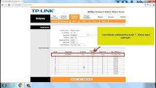 TP LINK ADSL2+ Modem Router Ürünlerinde Port Yönlendirme NAT Ayarı