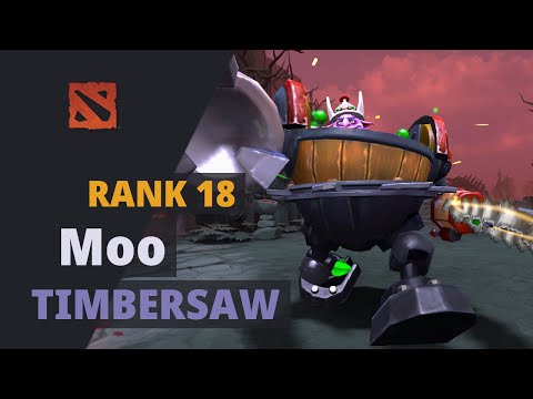 Moo (Rank 18) plays Timbersaw Dota 2 Full Game