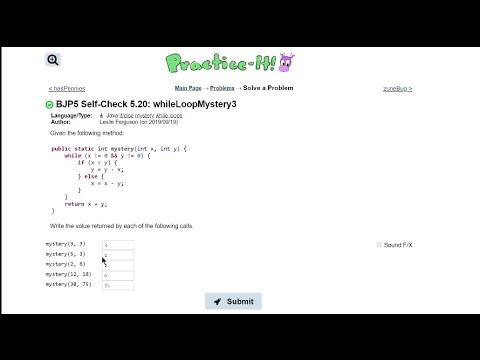 Java Practice It 5 20 Whileloopmystery3 Ifelse If Else Statement While Loop Method