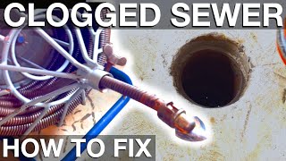 Cleaning out clogged sewer line (DIY instructions in High Quality)