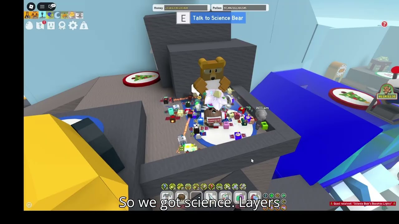 Bee Swarm Simulator - Starting Science Bear's Beesmas Lights