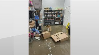 Flooding in Summerville, Georgia from remnants of Claudette