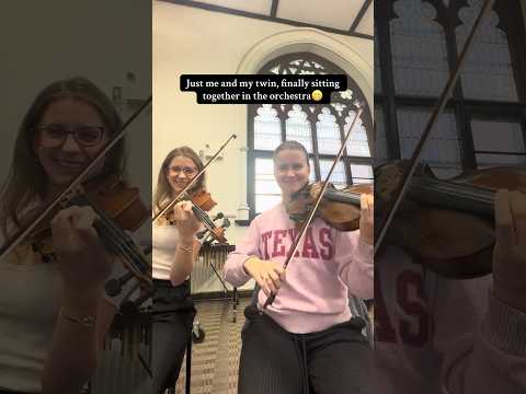 Thumbnail for Never apart from my twin❤️ #twins #twinsisters #violin #orchestra #classicalmusic #fypシ by Never apart